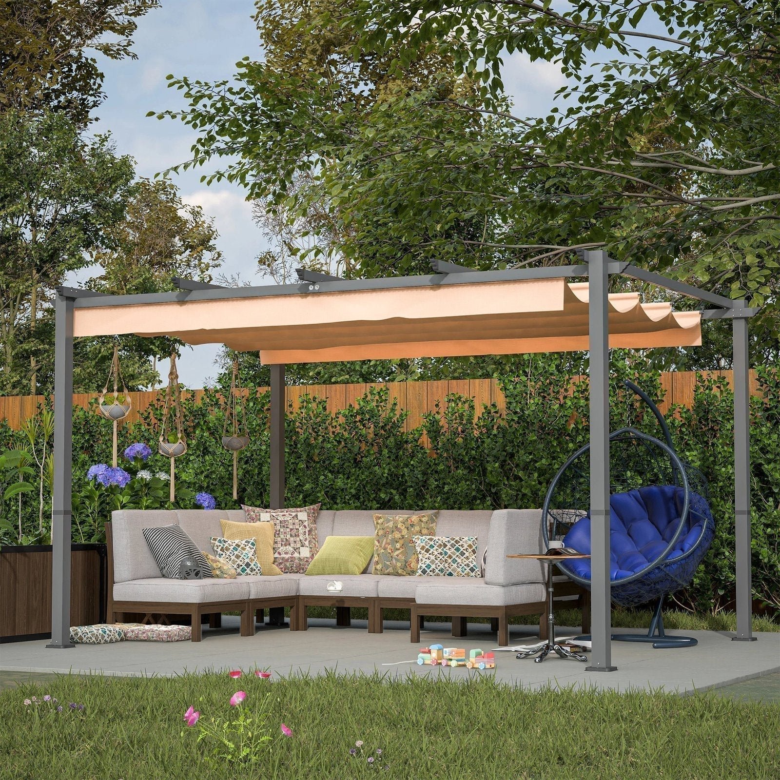 10 x 13 aluminum patio pergola with retractable pergola canopy backyard shade shelter for porch outdoor party garden grill gazebo1.jpg 10 x 13 aluminum patio pergola with retractable pergola canopy backyard shade shelter for porch outdoor party garden grill gazebo1.jpg