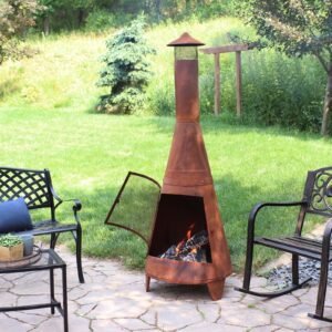 sunnydaze 70 rust patina finish steel wood burning chiminea with spark screen d5cc3e46 d35b 4773 9307 9a1fec69352a.82619d2f3b02bfa4df59302e708cadfd.jpg